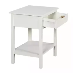 Kirklands Home Ribbed Wood Colleen Accent Table White Sale