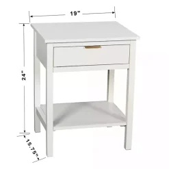 Kirklands Home Ribbed Wood Colleen Accent Table White Sale
