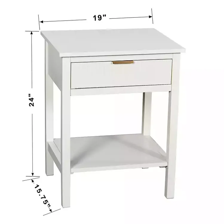 Kirklands Home Ribbed Wood Colleen Accent Table White Sale