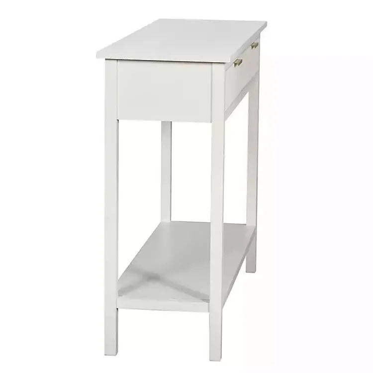 Kirklands Home Ribbed Wood 2-Drawer Colleen Console Table White Hot