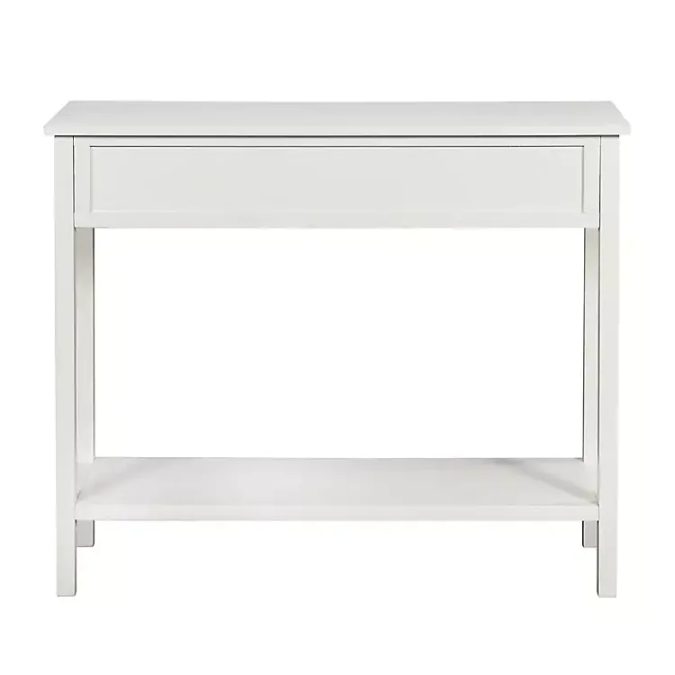 Kirklands Home Ribbed Wood 2-Drawer Colleen Console Table White Hot