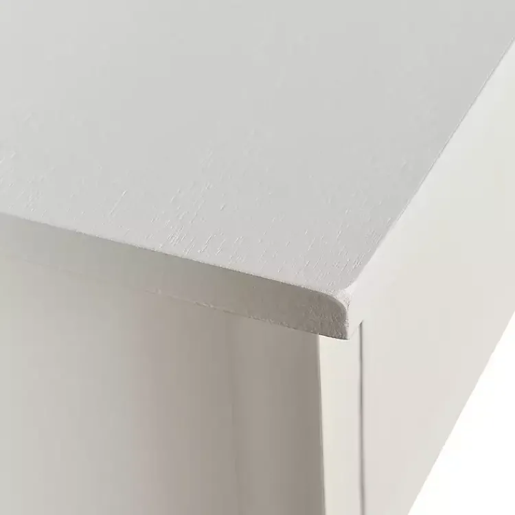 Kirklands Home Ribbed Wood 2-Drawer Colleen Console Table White Hot