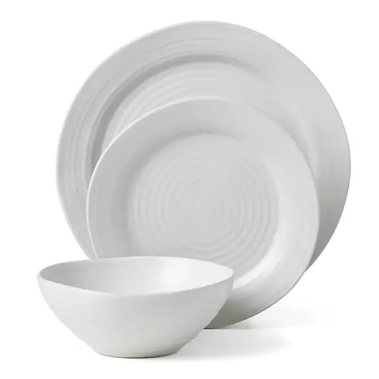 Kirklands Home Ridge 12-pc. Stoneware Dinnerware Set White Sale