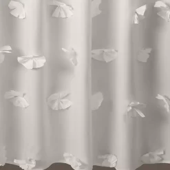 Kirklands Home Riley Cascading Bows Shower Curtain White New