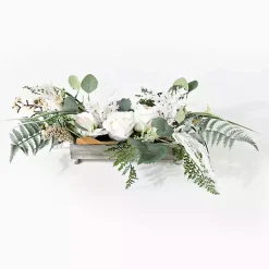 Arrangements & Greenery>Kirklands Home White Rose Fern Plant Arrangement
