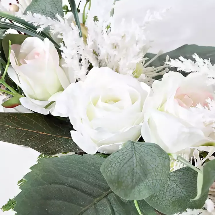 Arrangements & Greenery>Kirklands Home White Rose Fern Plant Arrangement