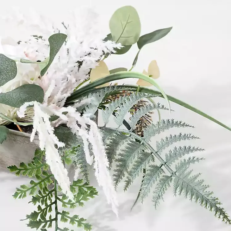 Arrangements & Greenery>Kirklands Home White Rose Fern Plant Arrangement