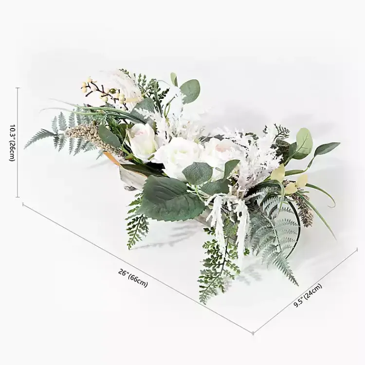 Arrangements & Greenery>Kirklands Home White Rose Fern Plant Arrangement