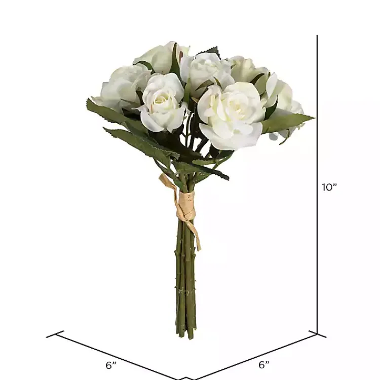 Stems & Bouquets>Kirklands Home Roses Bundle Bouquets, Set of 3 White