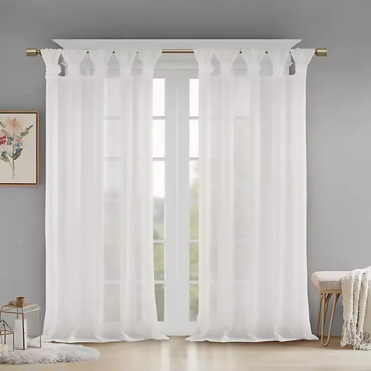 Kirklands Home Rosette Tab Top Curtain Panel, 84 in. White Discount