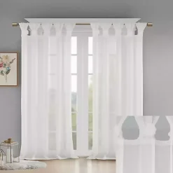 Kirklands Home Rosette Tab Top Curtain Panel, 84 in. White Discount