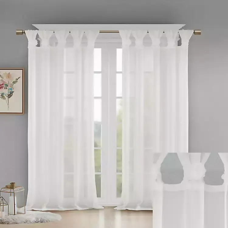 Kirklands Home Rosette Tab Top Curtain Panel, 84 in. White Discount