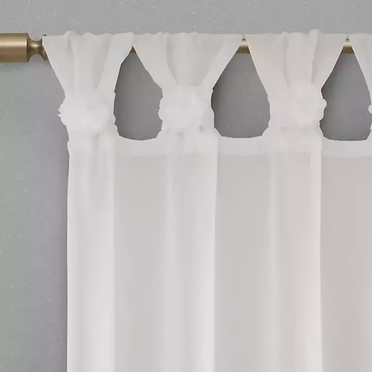 Kirklands Home Rosette Tab Top Curtain Panel, 84 in. White Discount
