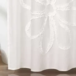 Kirklands Home Ruffle Flower Shower Curtain White Discount
