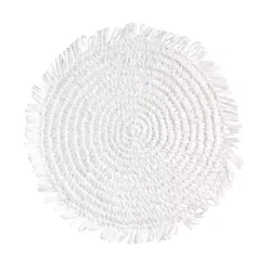 Kirklands Home Rustic Raffia Placemats, Set of 4 White