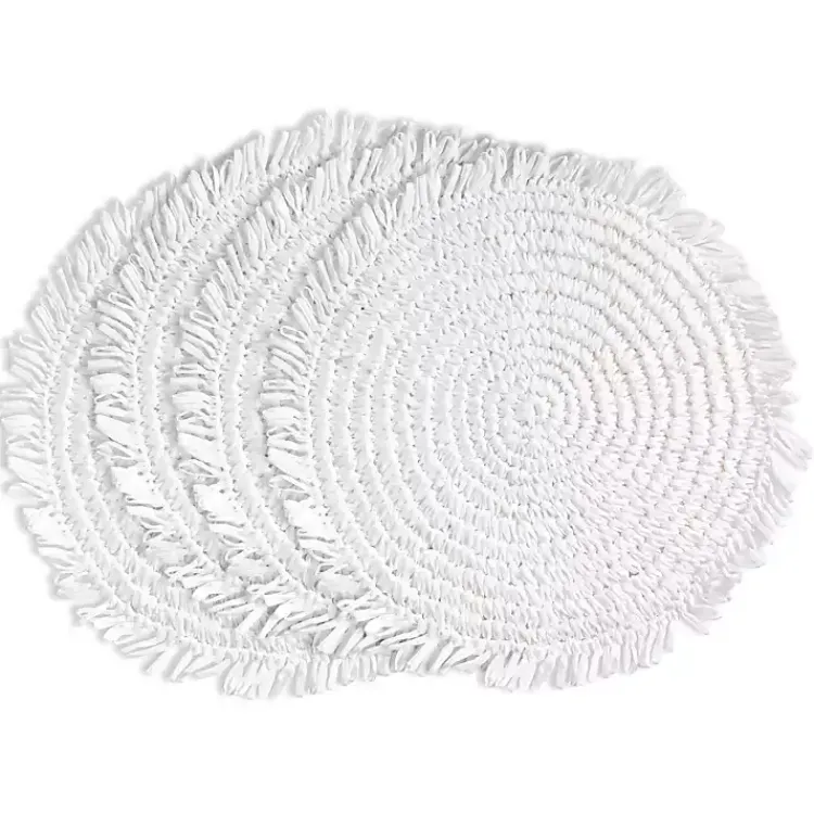 Kirklands Home Rustic Raffia Placemats, Set of 4 White