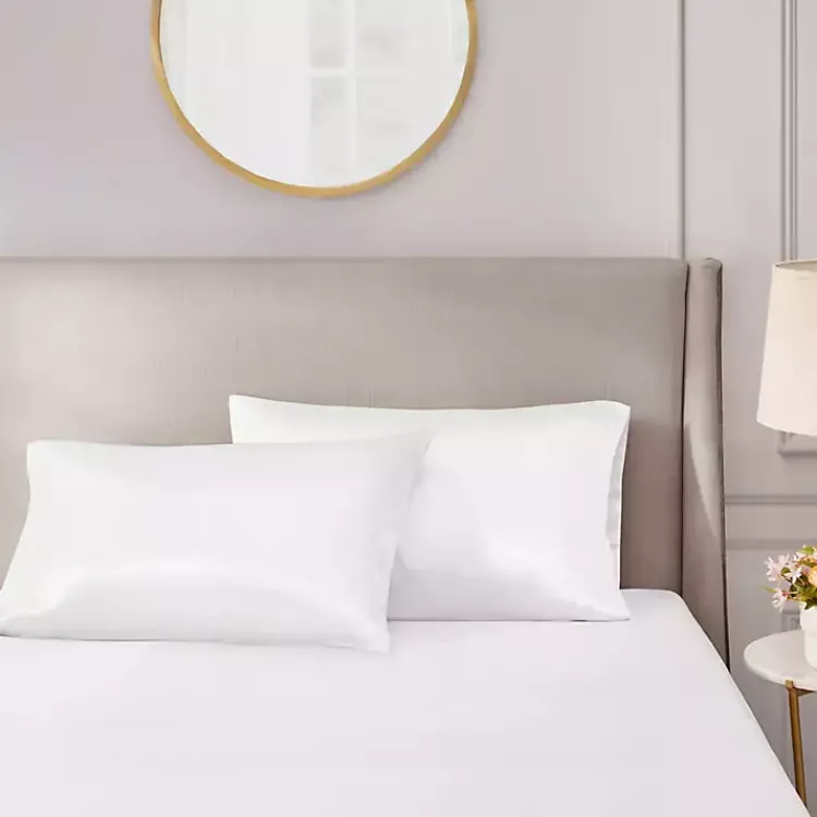 Kirklands Home Satin King 2-pc. Pillow Case Set White New
