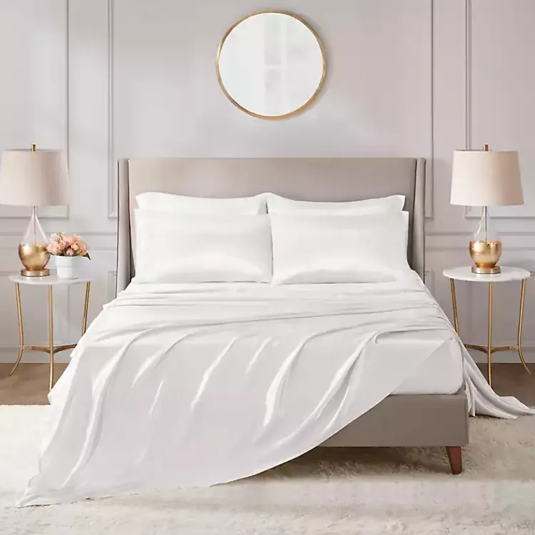 Kirklands Home Satin 6-pc. Queen Sheet Set White Sale