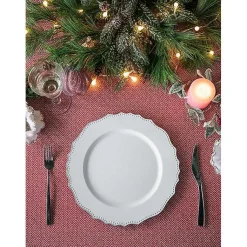 Kirklands Home Scalloped Beaded Rim Chargers, Set of 4 White Clearance