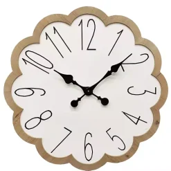 Kirklands Home White Scalloped Wood Wall Clock Hot