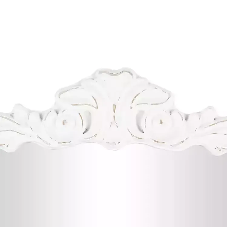 Kirklands Home White Scroll Arched Rectangle Wall Mirror Clearance