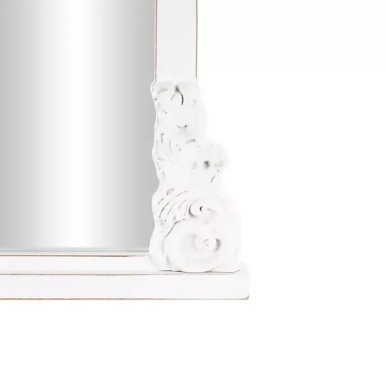 Kirklands Home White Scroll Arched Rectangle Wall Mirror Clearance