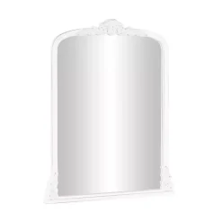 Kirklands Home White Scroll Arched Rectangle Wall Mirror Clearance