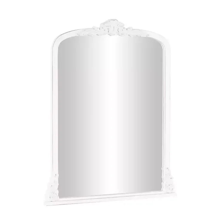 Kirklands Home White Scroll Arched Rectangle Wall Mirror Clearance