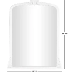 Kirklands Home White Scroll Arched Rectangle Wall Mirror Clearance