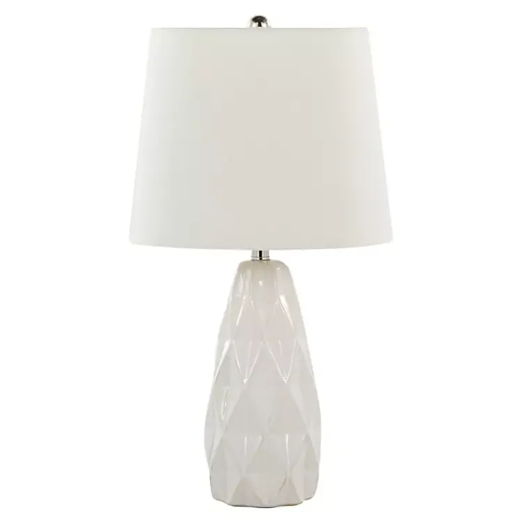 Kirklands Home Sculpted Diamond Table Lamps, Set of 2 White Discount