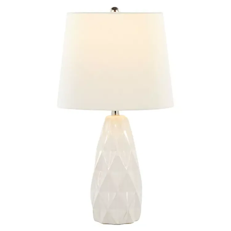 Kirklands Home Sculpted Diamond Table Lamps, Set of 2 White Discount