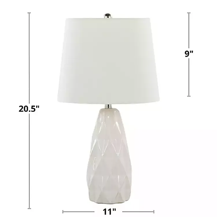 Kirklands Home Sculpted Diamond Table Lamps, Set of 2 White Discount