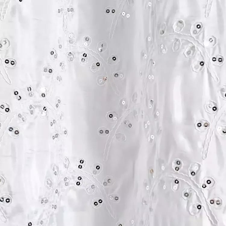 Kirklands Home Sequined Shower Curtain White Discount