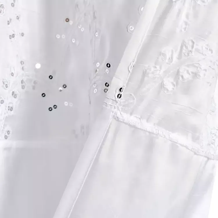 Kirklands Home Sequined Shower Curtain White Discount