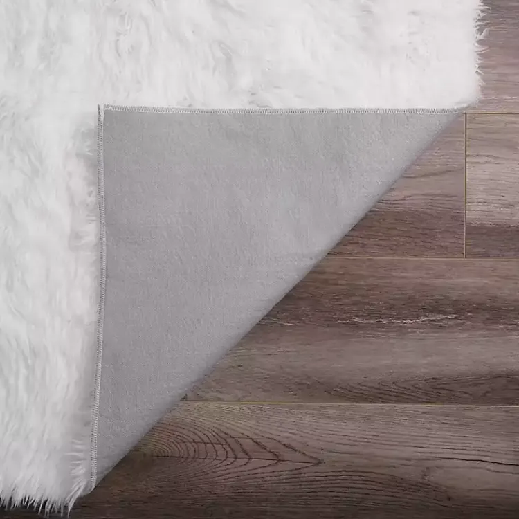 Kirklands Home Shag Washable Area Rug, 3x5 White Clearance