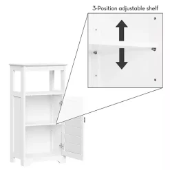 Kirklands Home Shutter Single Door Storage Cabinet White