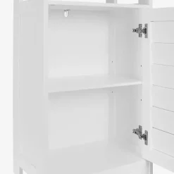Kirklands Home Shutter Single Door Storage Cabinet White