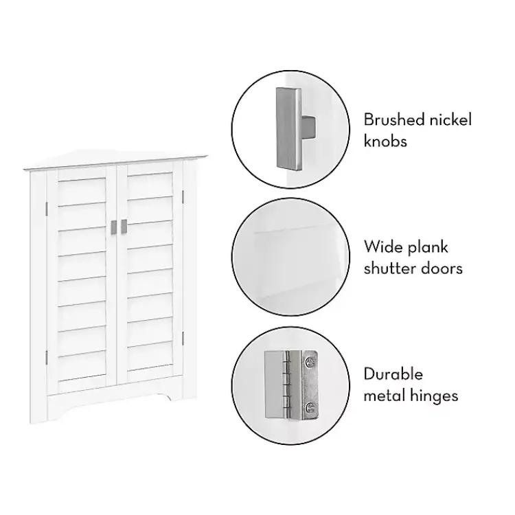 Kirklands Home Shutter Two Door Corner Storage Cabinet White Outlet