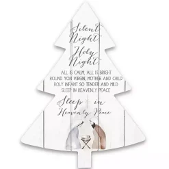 Christmas Art & Wall Decor>Kirklands Home Silent Night Christmas Tree Wall Plaque White