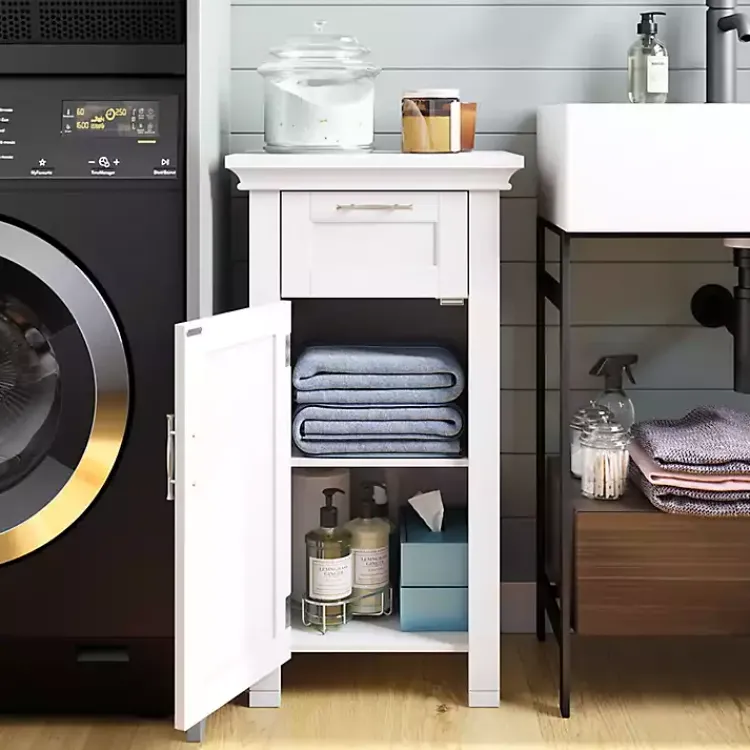 Kirklands Home Single Drawer Cabinet White
