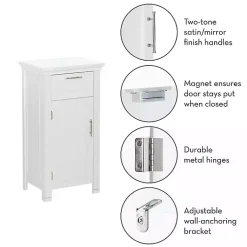 Kirklands Home Single Drawer Cabinet White