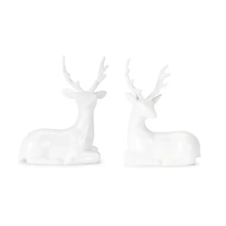 Christmas Decorations>Kirklands Home Sitting Reindeer Statues, Set of 12 White