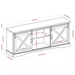 Kirklands Home Sliding Barn Door Media Cabinet White Sale