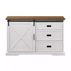 Kirklands Home Sliding Door and 3-Drawer Sideboard White Best