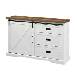 Kirklands Home Sliding Door and 3-Drawer Sideboard White Best
