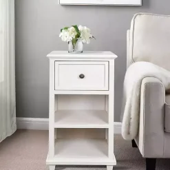 Kirklands Home Slim Wooden 2-Shelf Side Table White Best