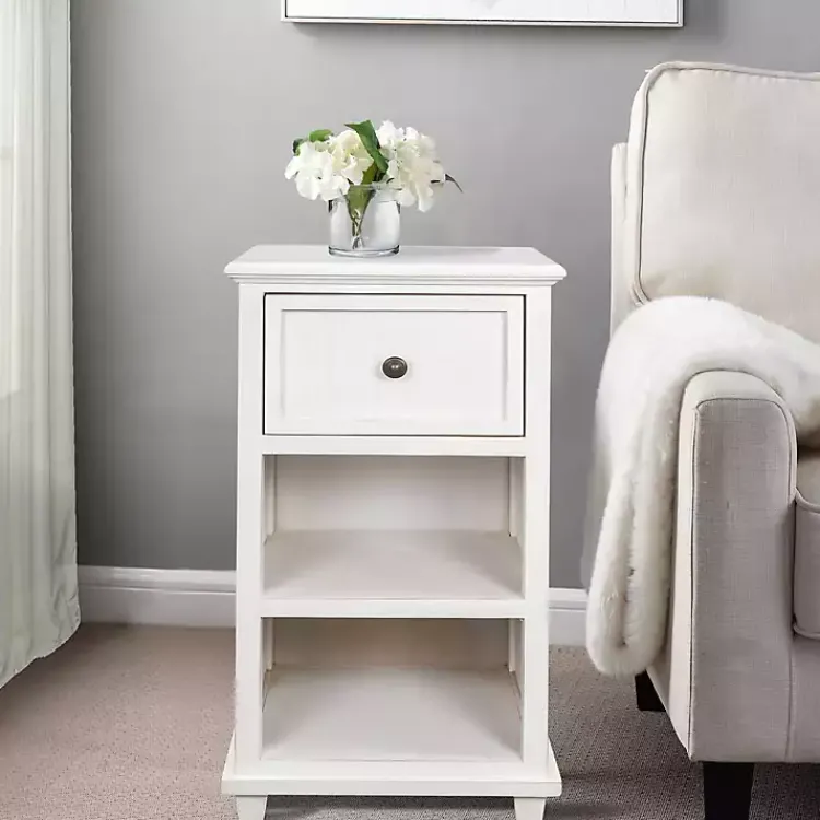 Kirklands Home Slim Wooden 2-Shelf Side Table White Best