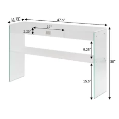 Kirklands Home Soho Glass Console Table with Shelf White Online