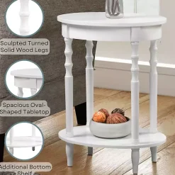 Kirklands Home Spindle Legs Oval Accent Table White Sale