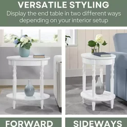 Kirklands Home Spindle Legs Oval Accent Table White Sale